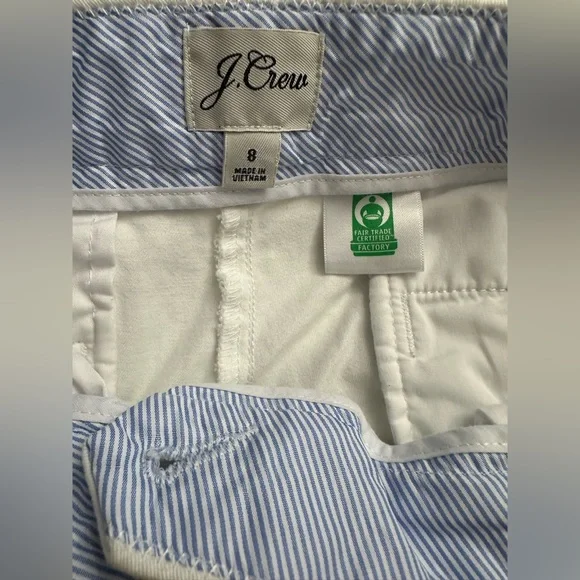 J Crew flat front White 5” inseam classic Chino shorts size 8 - Picture 4 of 6